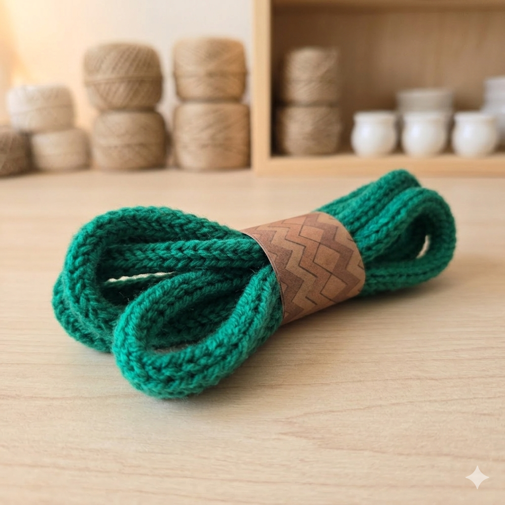 Handmade Acrylic Jade I-Cord | Tubular Tricotin Cord for Wire Craft & French Knitting Projects