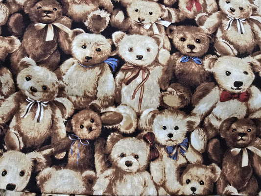 Fabri Quilt Teddy Bears 100% Quilting Cotton 112cm width