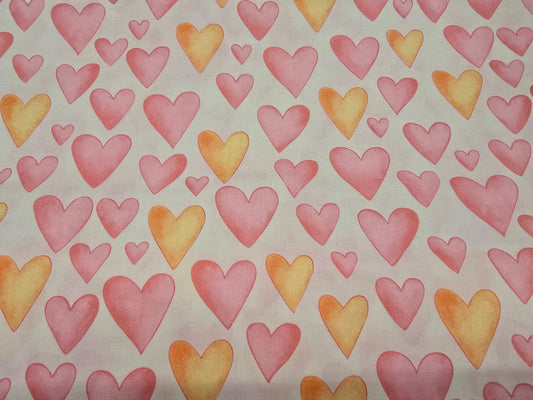 Fabri Quilt Hearts On Pale Pink