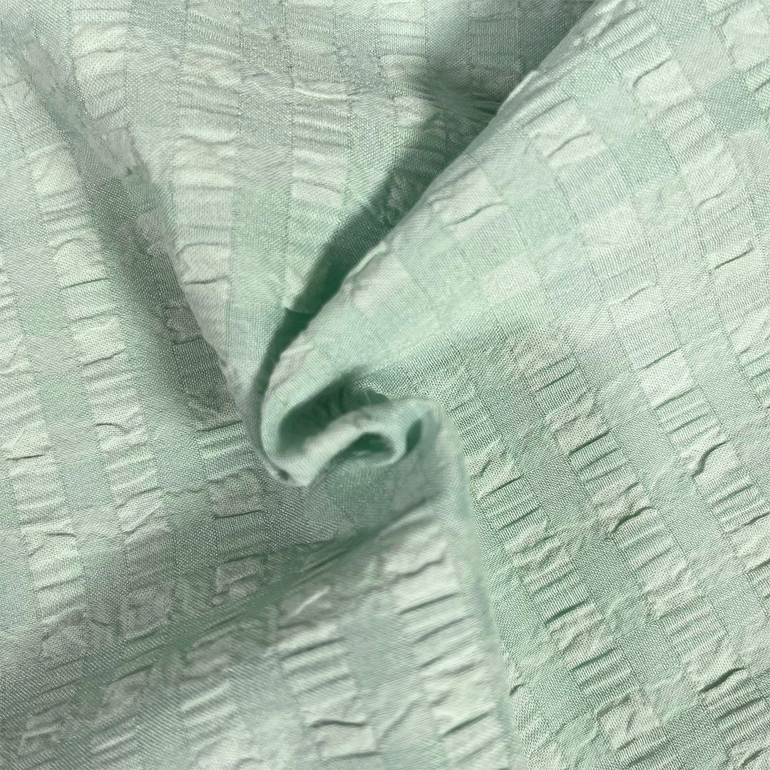 Cotton Polyester Waffle Seersucker Fabric Mint | 145cm Wide