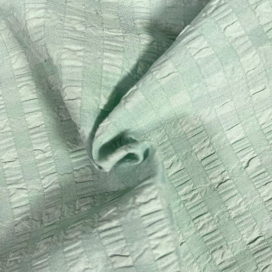 Cotton Polyester Waffle Seersucker Fabric Mint | 145cm Wide