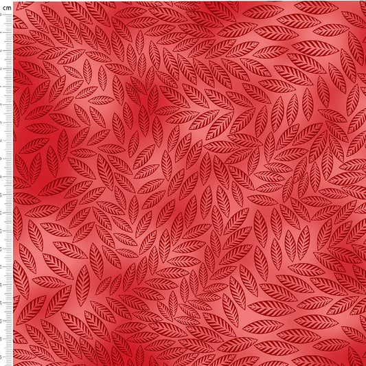 Craft Cotton Company Trailing Leaf Red Blender - 100% Cotton 112cm Width
