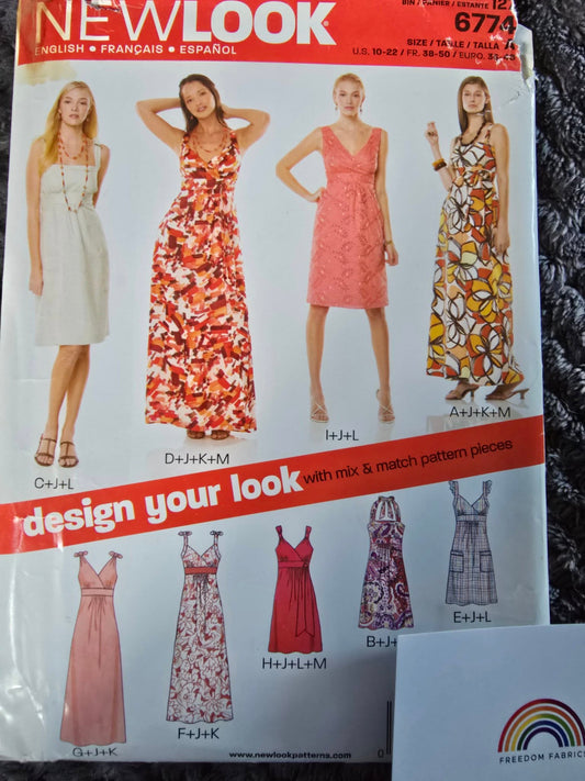 New Look 6774 Dress Pattern Size 10-22