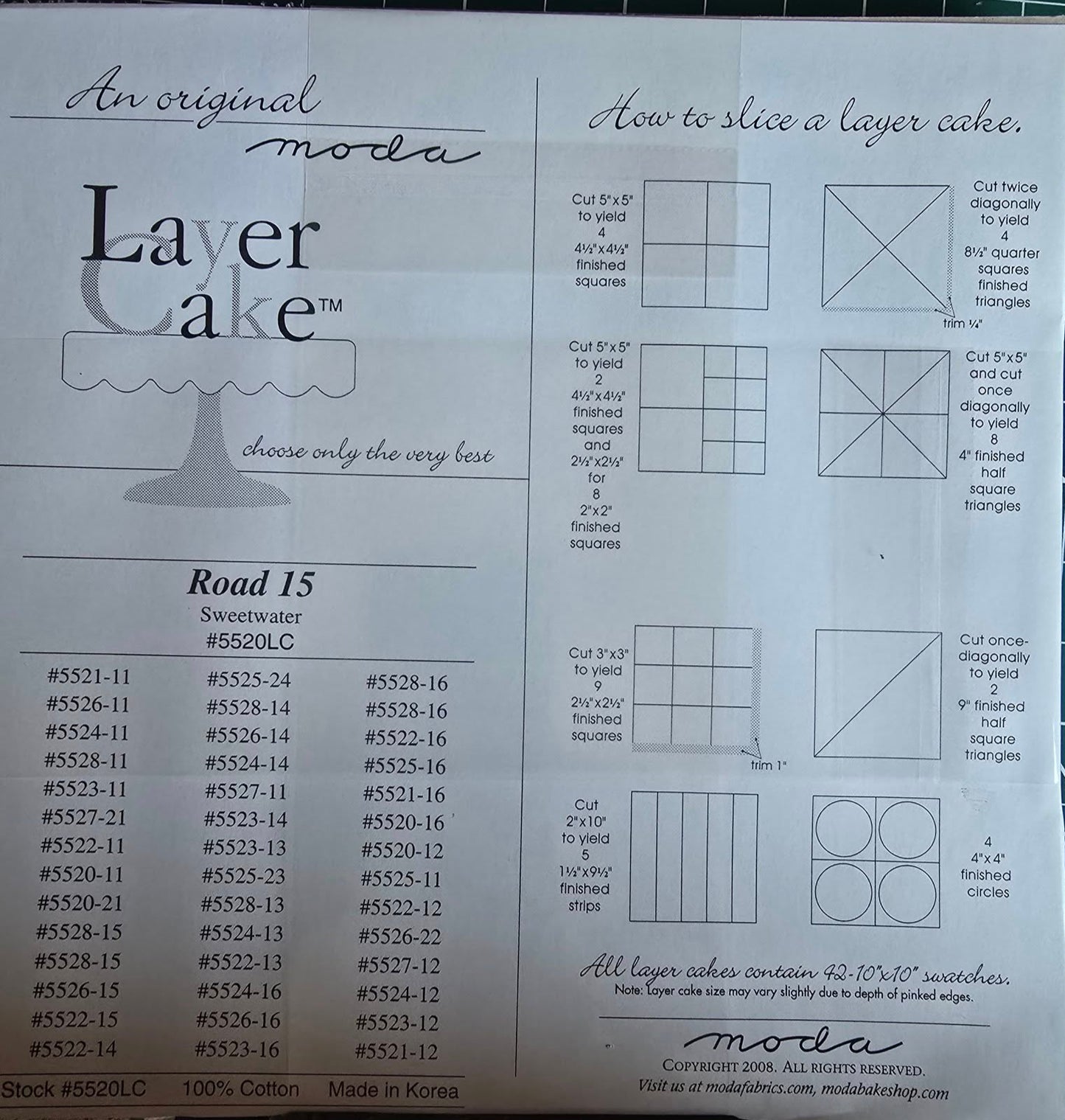Moda Layer Cake Road 15 Quilt Pack - Out of Print! Rare!