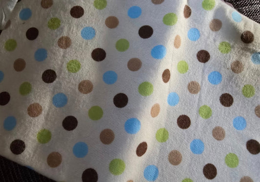 Springs Brushed Cotton flannel dot on cream remnant