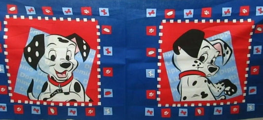 Disney Vintage 101 Dalmations 100% Cotton Panel