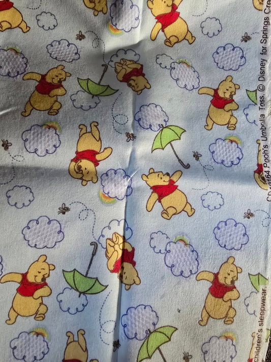 Disney Springs Poohs Umbrella Brushed Cotton Flannel Remnant
