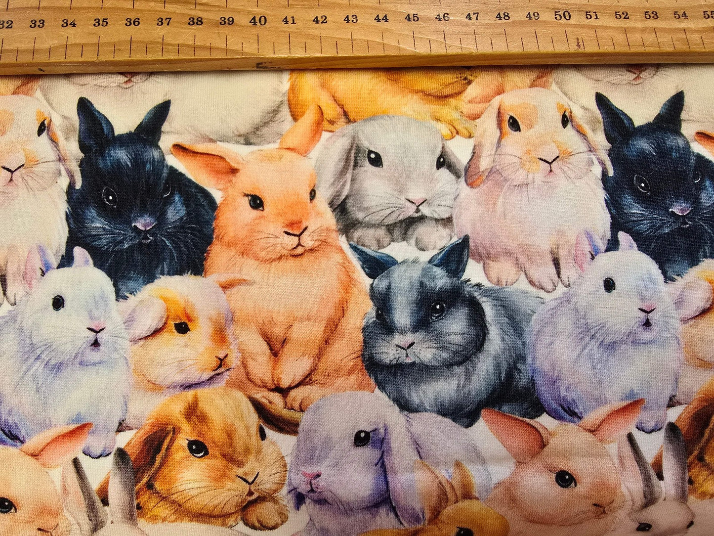 100% Cotton Jersey Rabbits 142cm width
