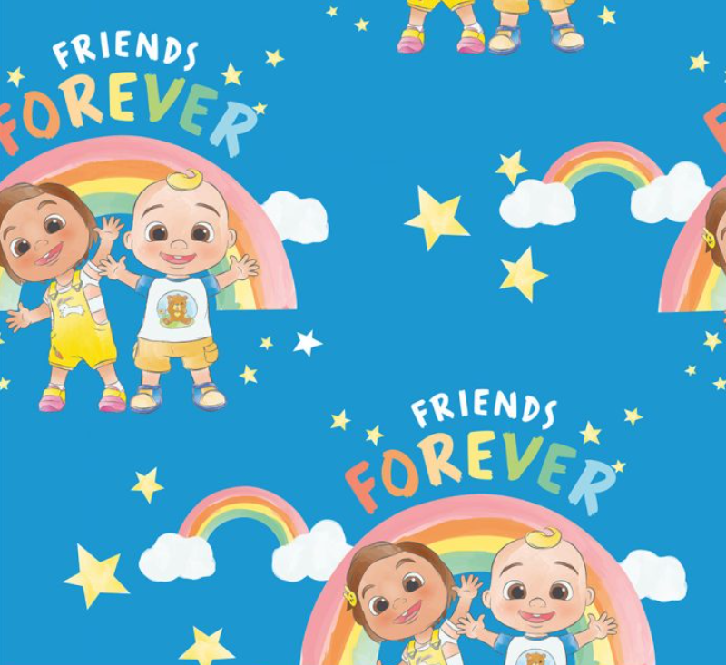 Cocomelon Friends For Ever 100% cotton 112cm width
