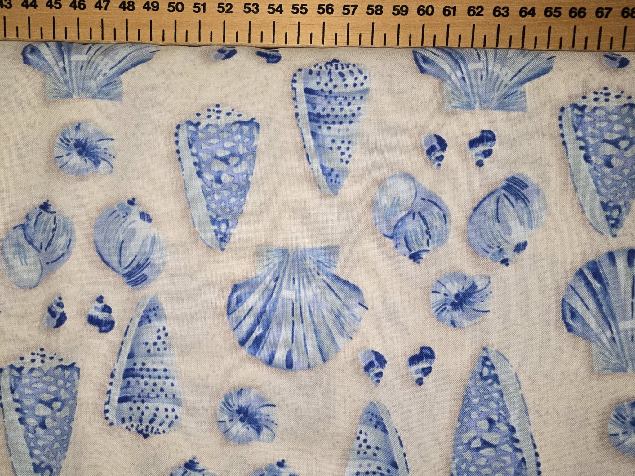Coastal Shells Cotton Fabric Cream - Benartex Beach Theme 112cm ...
