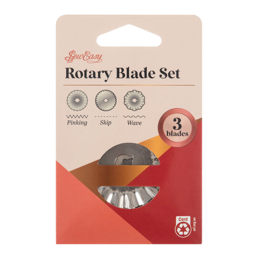 Sew Easy 45mm Pinking, Skip & Wave Rotary Blade Set