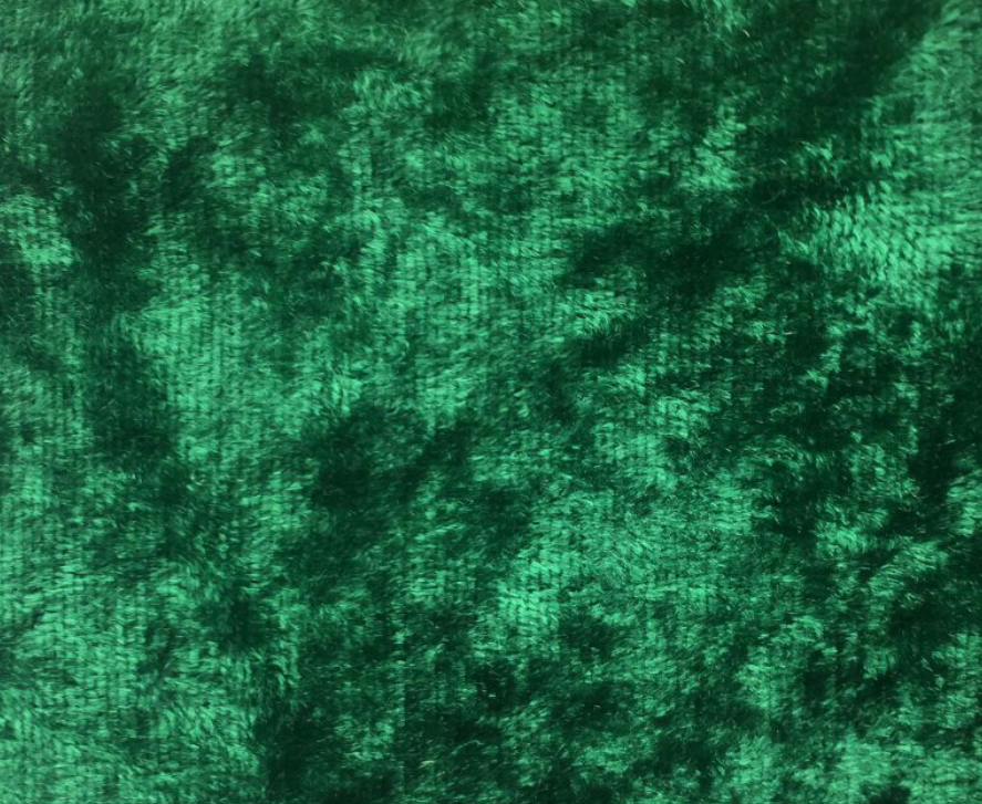 Emerald Green Crushed Velour Velvet 150cm - Luxury Christmas Evening Fabric