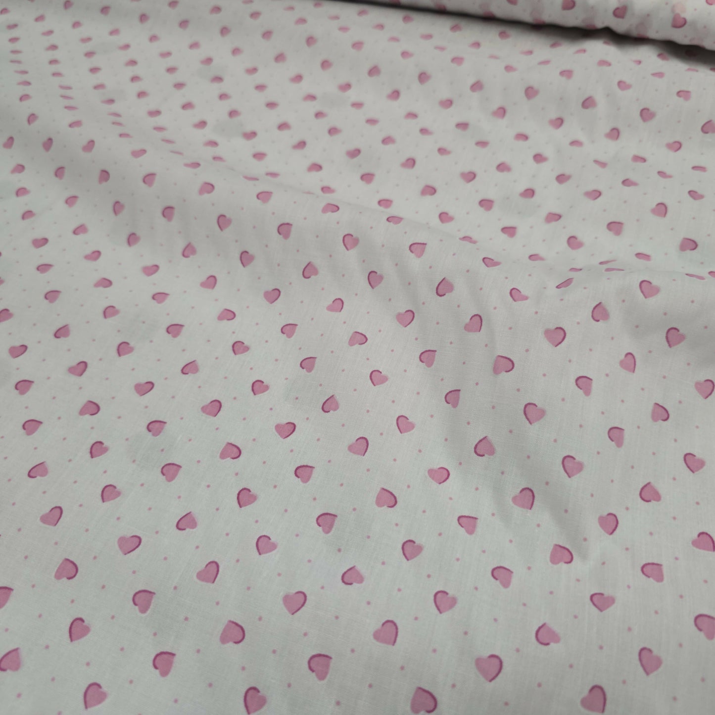 2.5 Metre Polycotton Pink Hearts