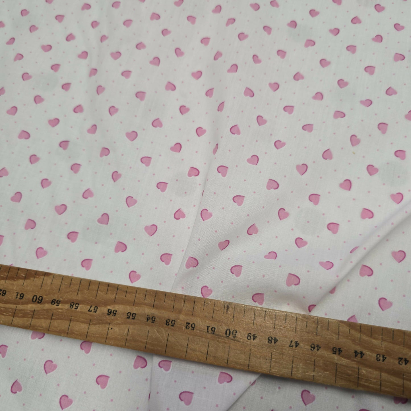 2.5 Metre Polycotton Pink Hearts