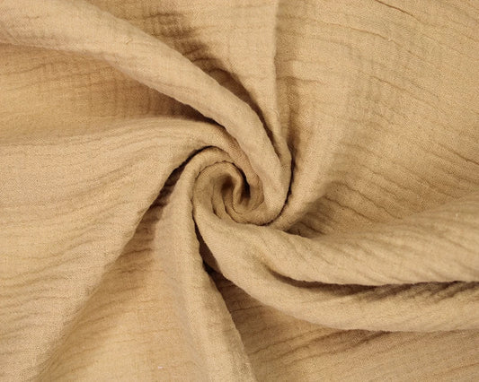 Double Gauze Fabric Mustard | 100% Cotton 135cm Wide