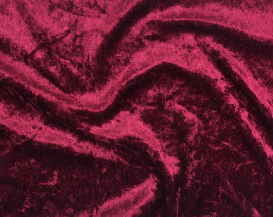Wine Red Crushed Velour Velvet 150cm - Luxury Autumn Evening Fabric