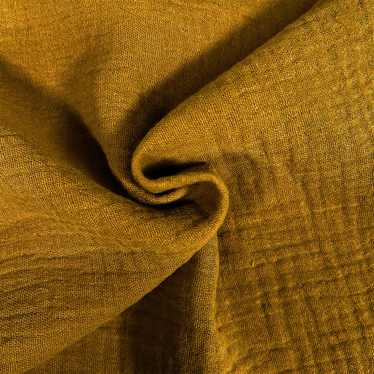 Double Gauze Fabric Gold | 100% Cotton 135cm Wide
