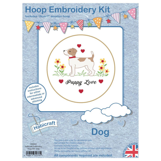 Habicraft Puppy Love Cross Stitch Kit with Hoop