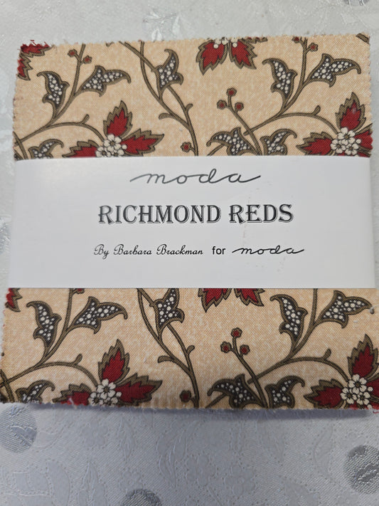 Moda Richmond Reds by Barbara Brackman Charm Pack - 42 x 5" Cotton Squares