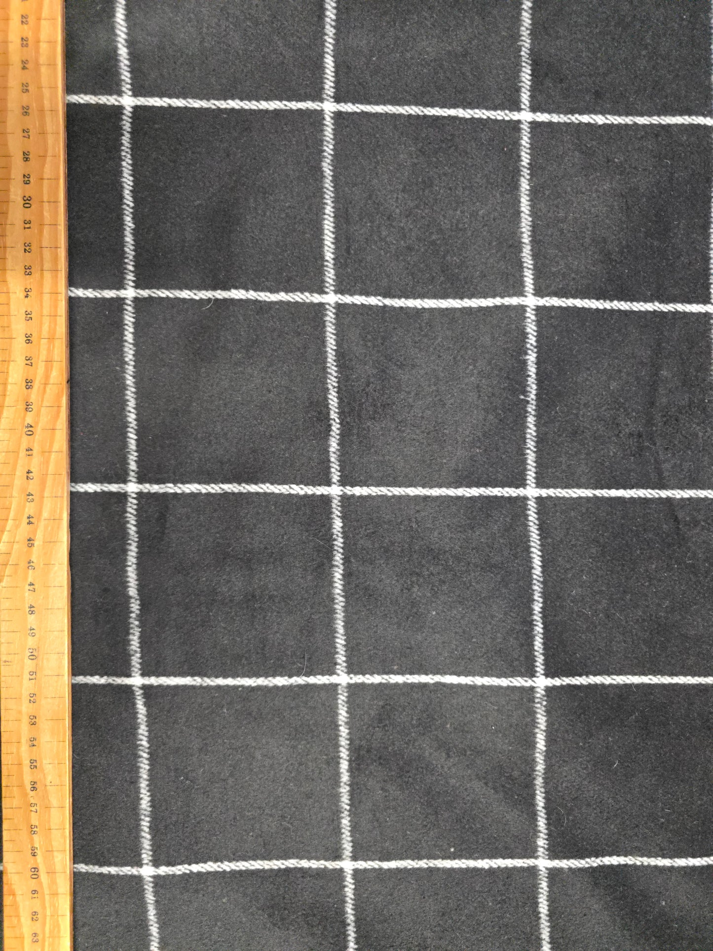 Viscose Tweed Fabric – Black Grid Check | 147cm Wide