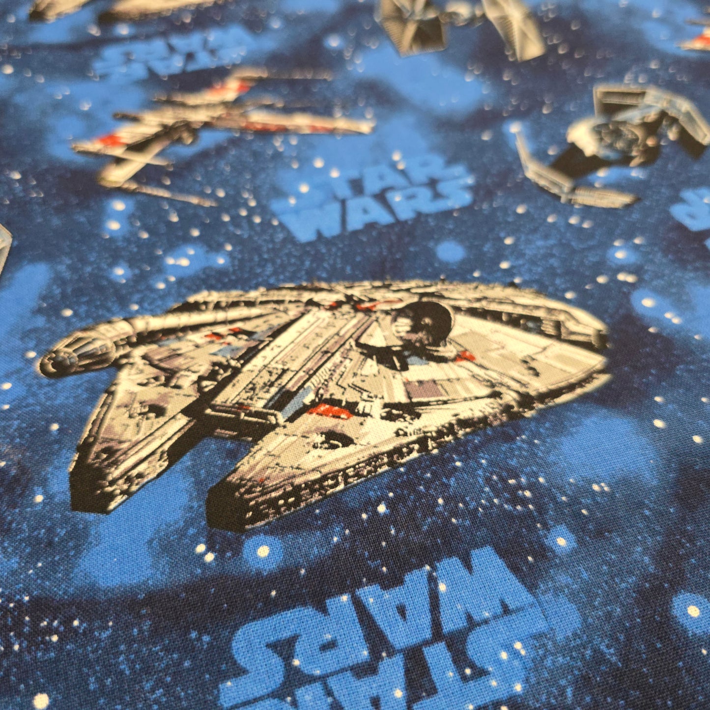 Star Wars Starships Cotton Fabric by Camelot | Millennium Falcon & Rebel Starfighters | 112cm Wide