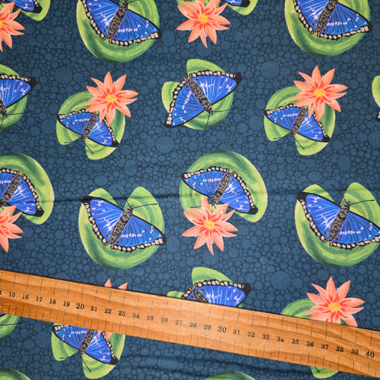British Waterways Emperor Butterflies 100% Organic Cotton Fabric 112cm