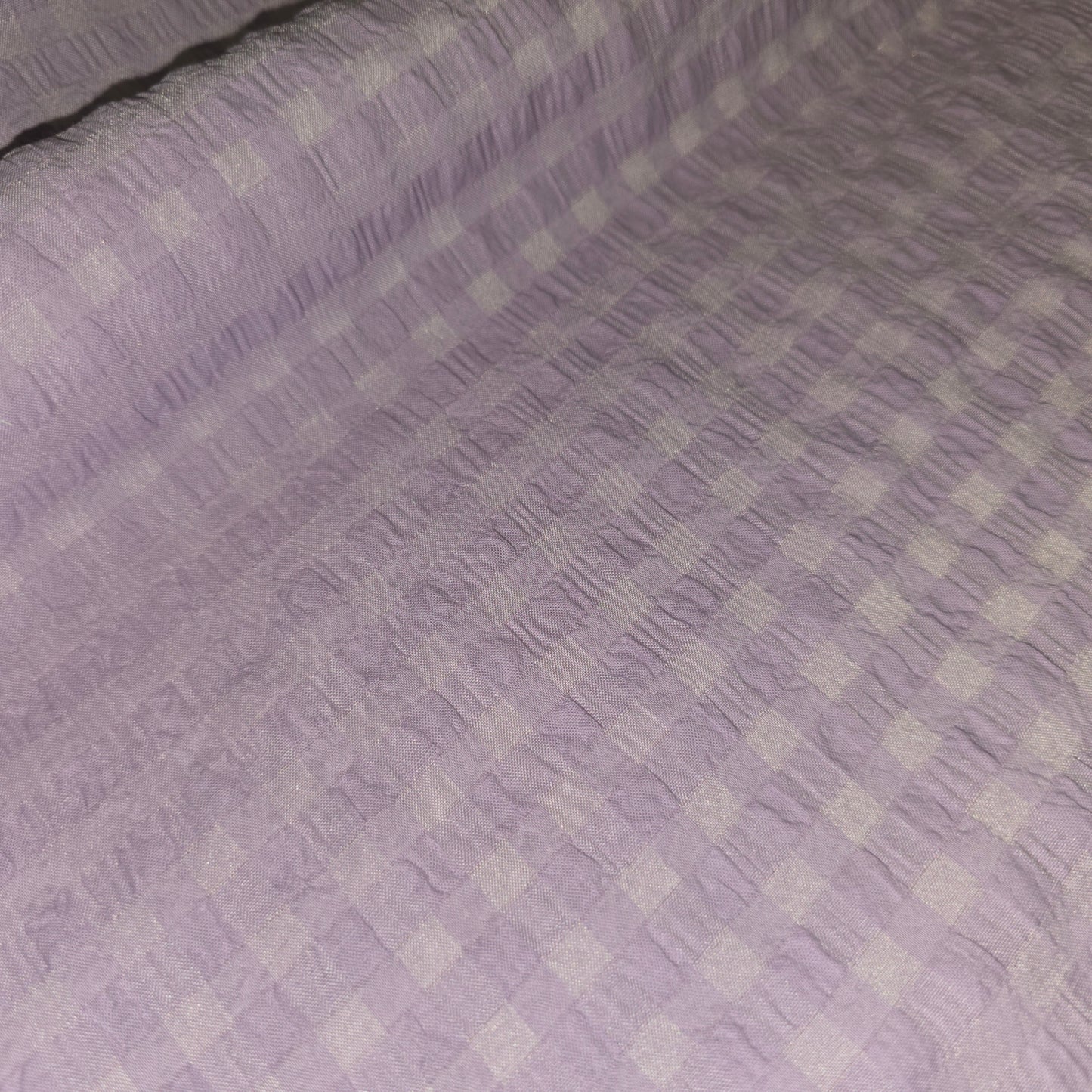 Cotton Polyester Waffle Seersucker Fabric Lilac | 145cm Wide