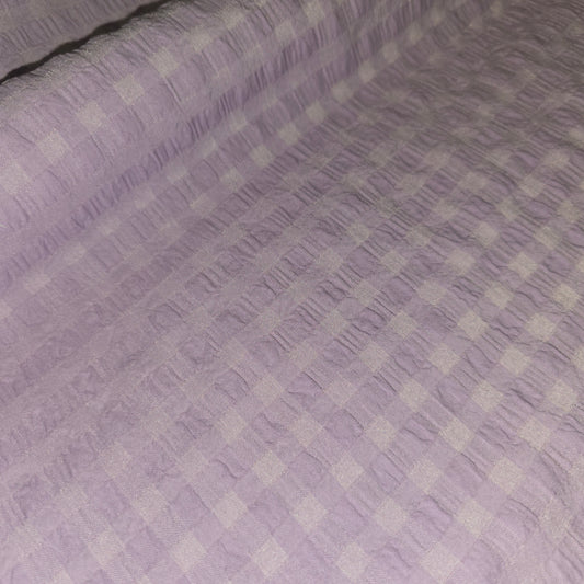 Cotton Polyester Waffle Seersucker Fabric Lilac | 145cm Wide
