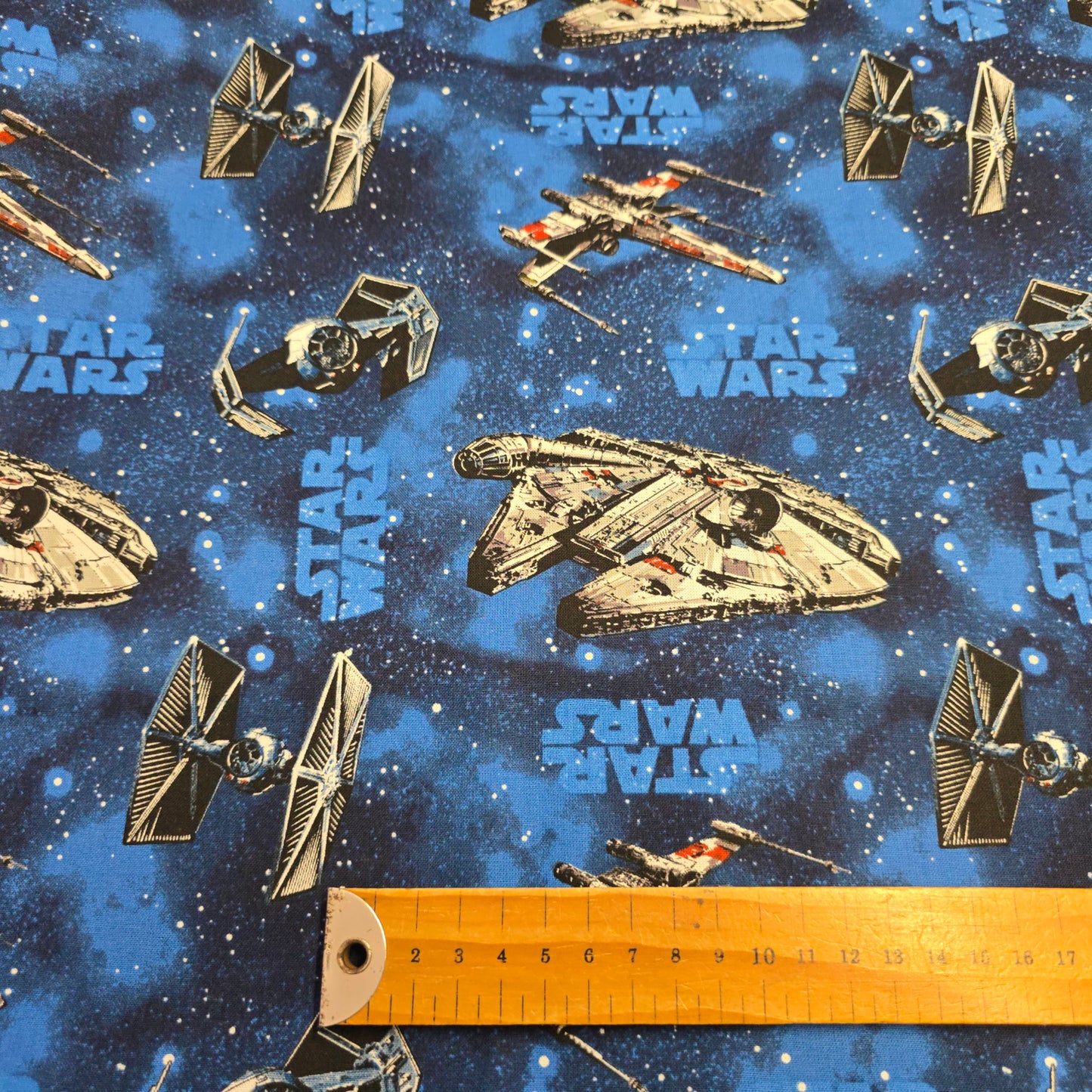 Star Wars Starships Cotton Fabric by Camelot | Millennium Falcon & Rebel Starfighters | 112cm Wide