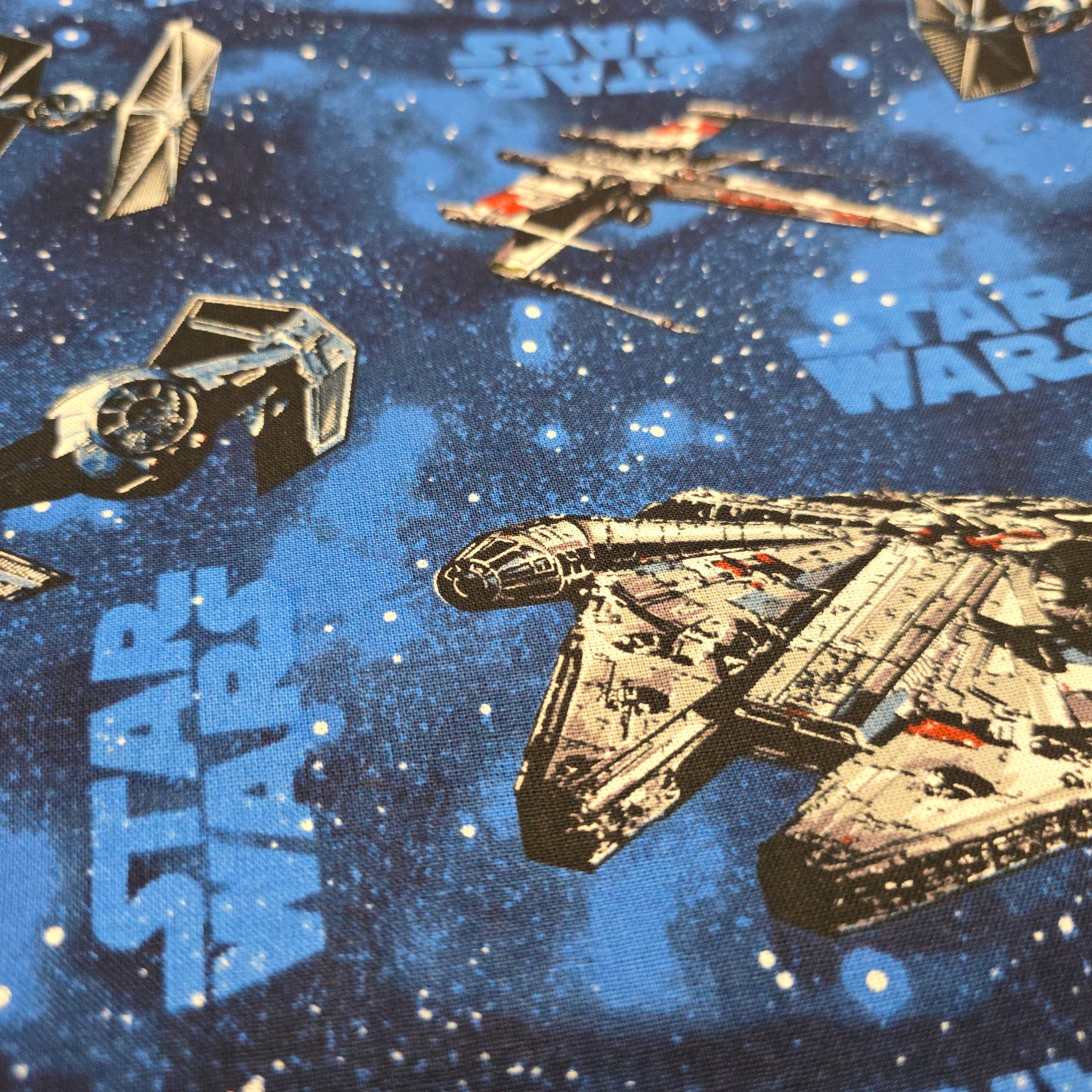 Star Wars Starships Cotton Fabric by Camelot | Millennium Falcon & Rebel Starfighters | 112cm Wide