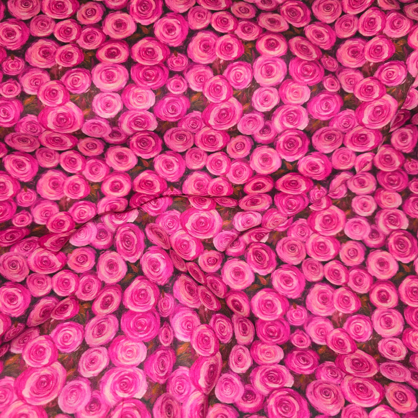 Make + Believe Roses in Bloom Pink 100% Cotton Fabric 112cm Width