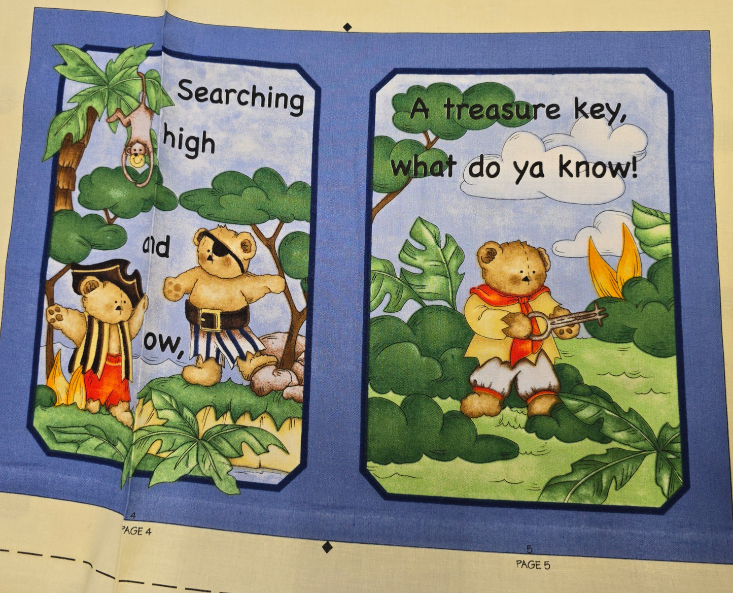 Springs Creative Treasure Bears Book Panel CP24199 by Leslie Beck