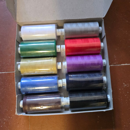 Coats Moon Polyester Thread Box – Darks | 10 x 1000yd Reels