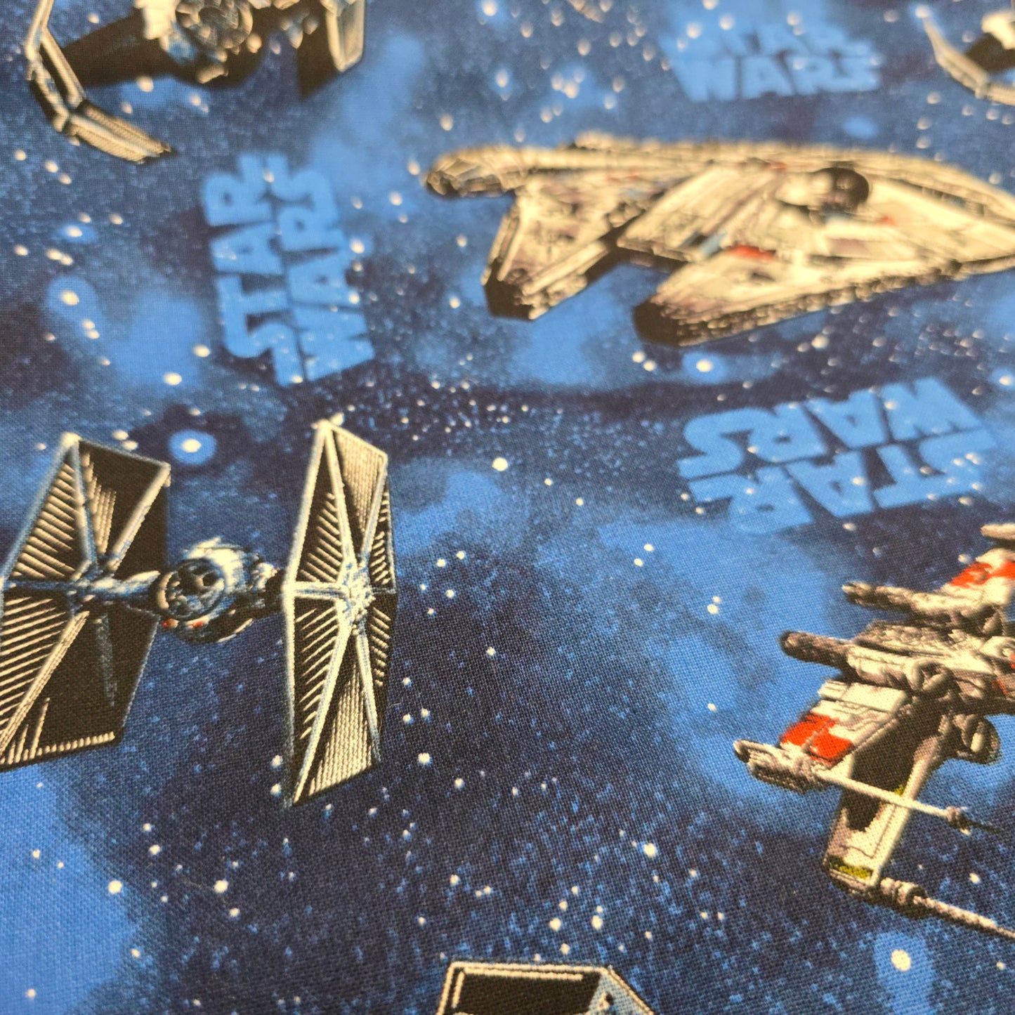 Star Wars Starships Cotton Fabric by Camelot | Millennium Falcon & Rebel Starfighters | 112cm Wide