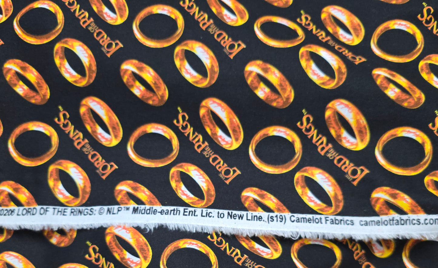 Lord of the Rings Cotton Fabric by Camelot on Dark Brown | 112cm Wide