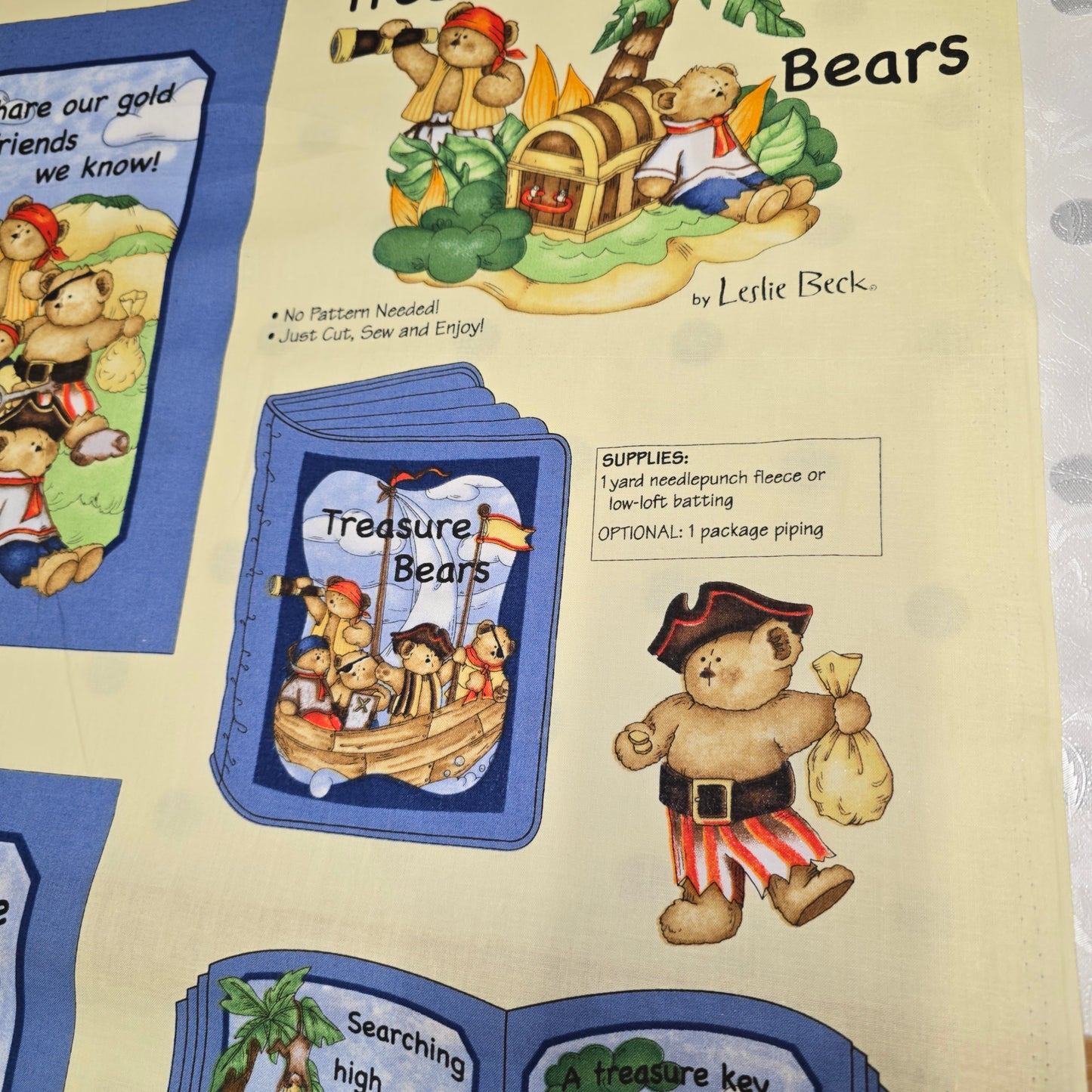Springs Creative Treasure Bears Book Panel CP24199 by Leslie Beck