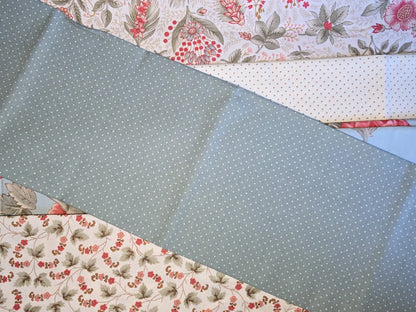 100% COTTON 6 FABRIC FAT QUARTER BUNDLE & NEEDLES TAPE GUTTERMANN THREAD!! GIFT