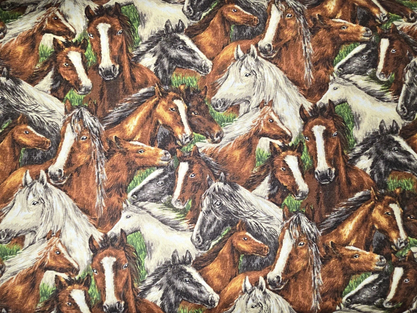 Fabri Quilt Nature's Corner Horses 100% Quilting Cotton 112cm Wide