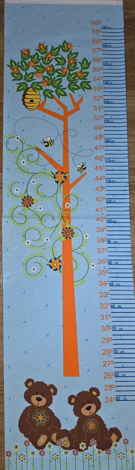 Fabri Quilt Mystic Forest Height Chart Fabric Panel 100% Cotton