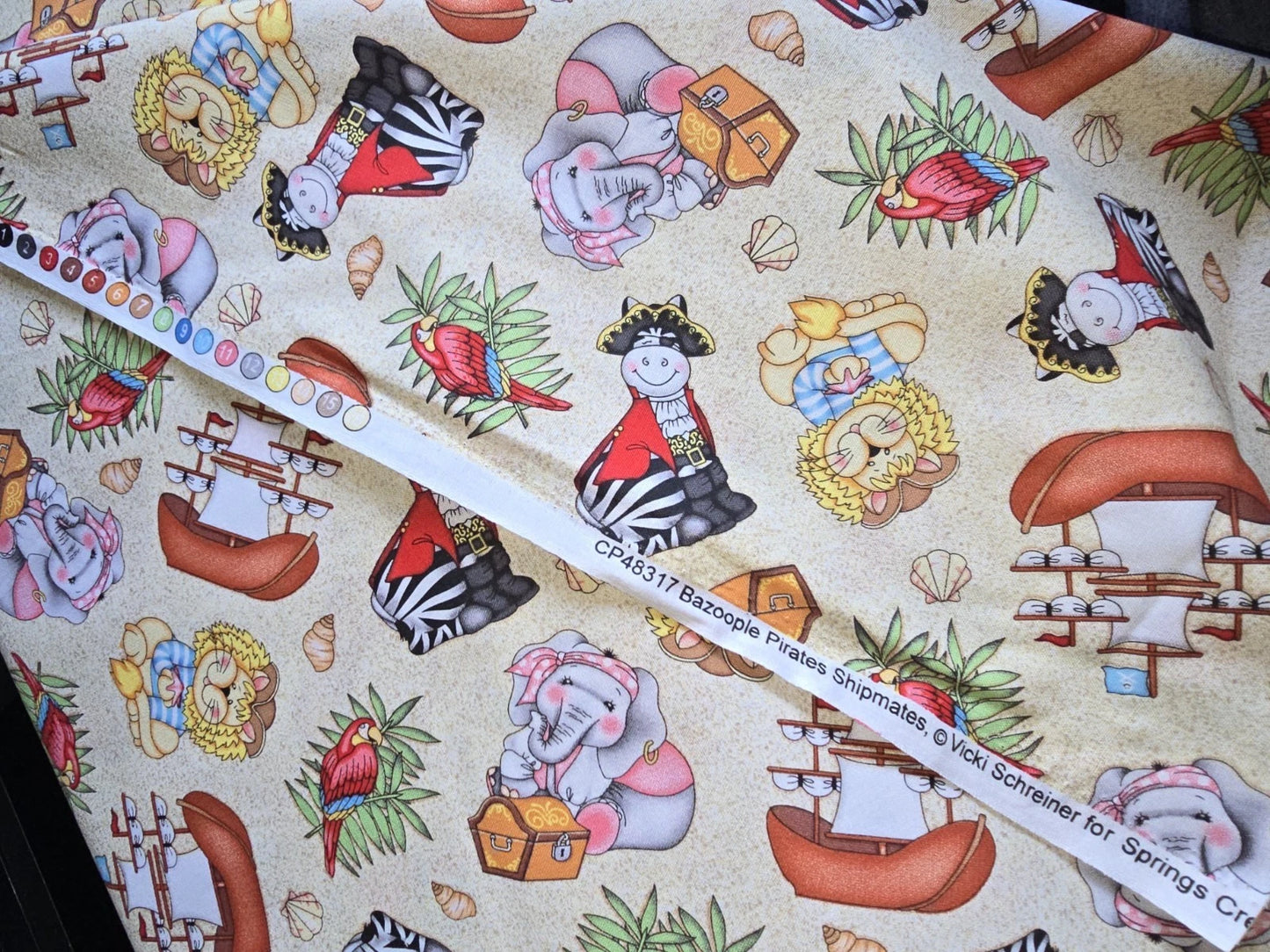 Springs Creative Bazoople Pirate Ship 100% Quilting Cotton