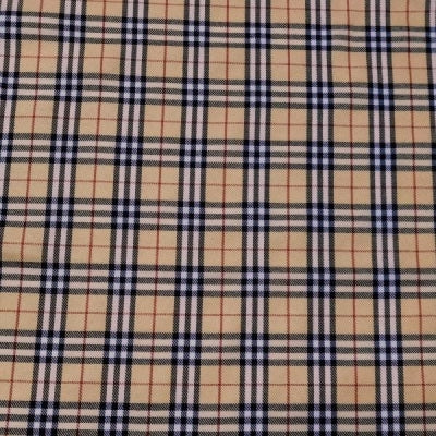 Beige Tartan Fabric - 100% Warm Spun Polyester - Extra Wide 150cm