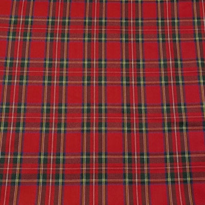 Red Tartan Fabric - 100% Warm Spun Polyester - Extra Wide 150cm