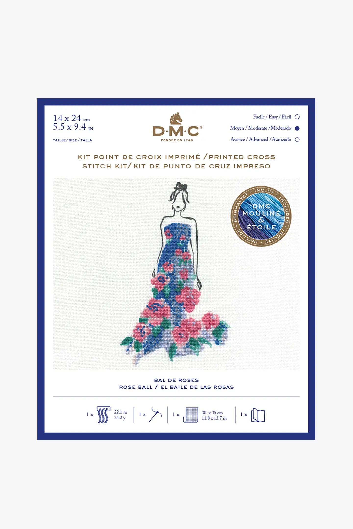 DMC Ready for the Party Rose Ball Cross Stitch Kit